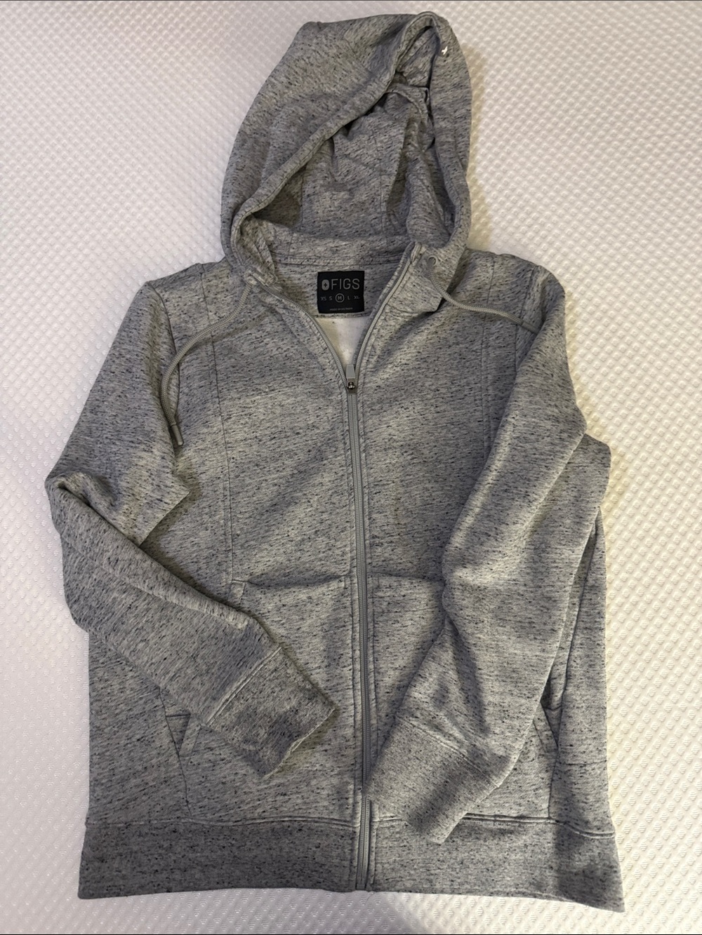Figs Heather Gray Zip-Up Hoodie